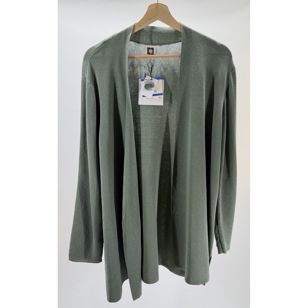 Anne Klein Women's Sage Green Open Front Long Sleeve Casual Size Extra Large XL